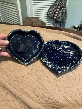Vintage Bennington Potters Heart Shaped Dishes
